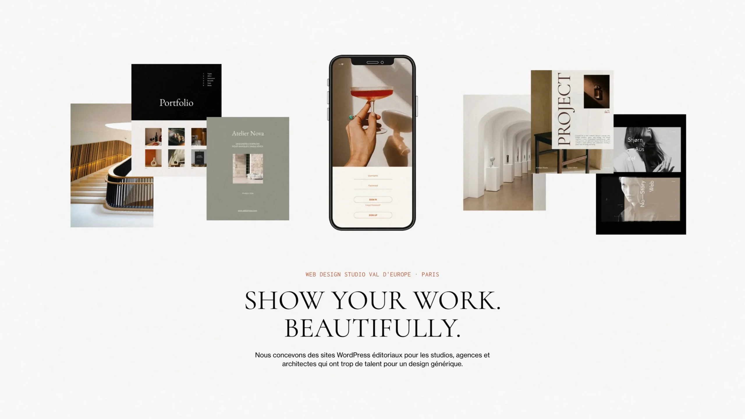 Homepage site vitrine - Une page d'accueil qui convertit - The Showcase Studio Webdesign Paris Val d'Europe